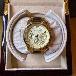 Michael Kors Ladies' Gold + Tortoise Chronograph Watch MK-5659, 38mm